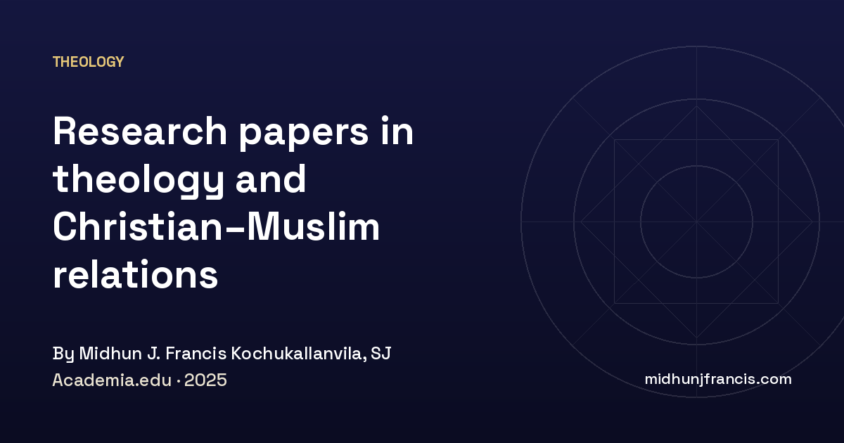Research papers in theology and Christian–Muslim relations